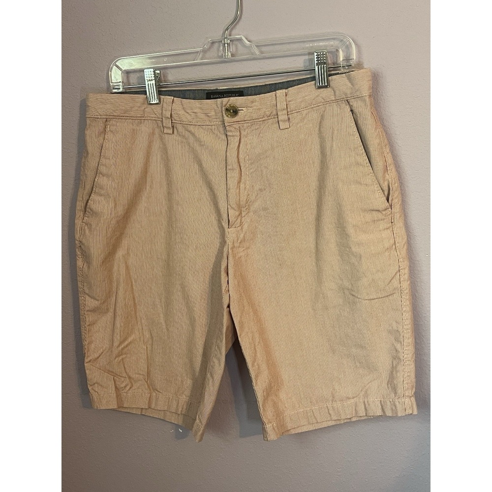 Banana‎ Republic Emerson Pink Pinstriped Men's 100% Cotton Chino Shorts Size 31